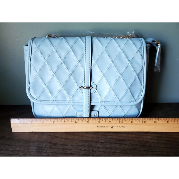 Simply Southern Mint Green Shoulder Bag Purse Gold Chain Quilted Pattern NWT - Picture 13 of 16